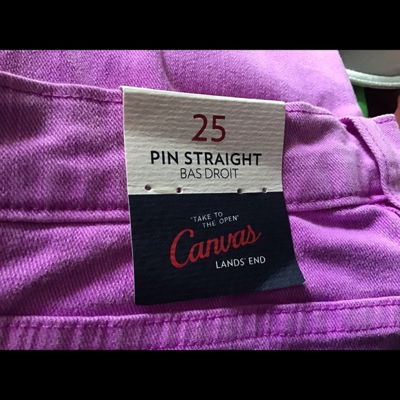 💵LANDS END** NWT! Pin Straight jeans, great color - Picture 6 of 15